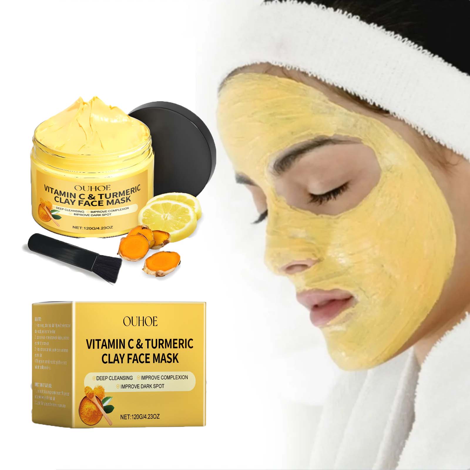 فيتامين C قناع طمي الكركم قناع - مراجعة Dust Mask Construction وسعره